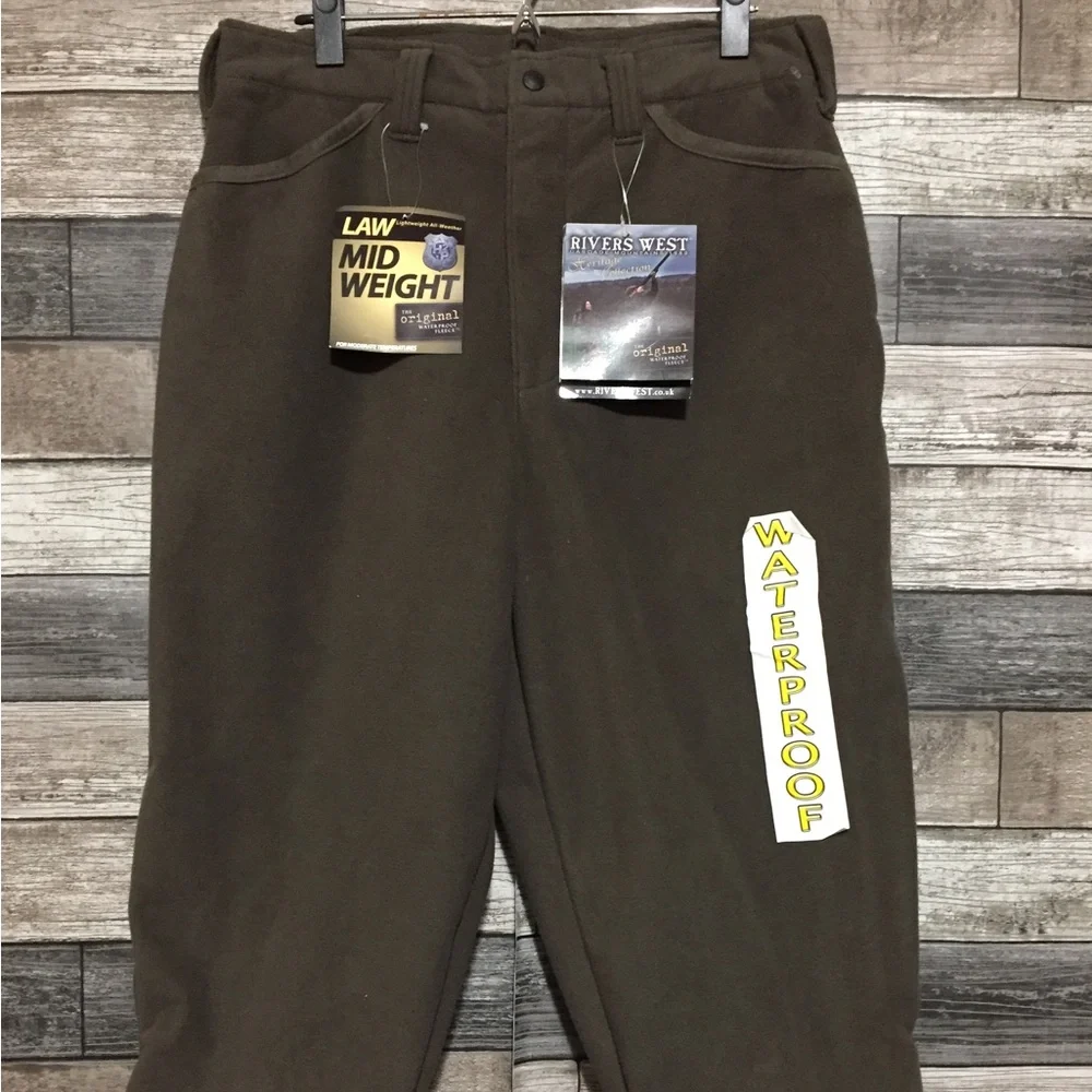 Rivers West Heritage Breeks Fleece Crop Pants Size L Green Brown Waterproof